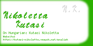 nikoletta kutasi business card